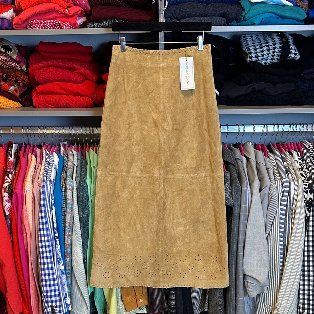Vintage Tan Suede Maxi Skirt
